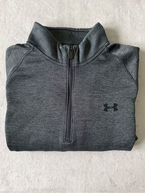 Under Armour Men’s Gray 1/4 Zip Pullover Sweatshirt ColdGear Loose Fit XL Tall